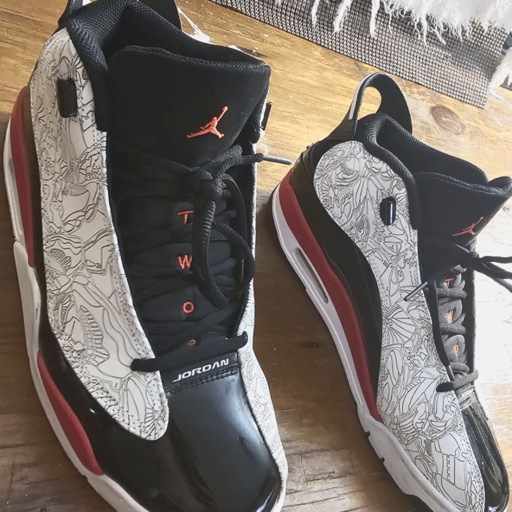 Jordan Dub Zeros white red and black like new.